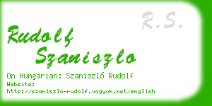 rudolf szaniszlo business card