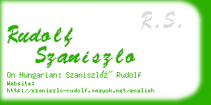 rudolf szaniszlo business card